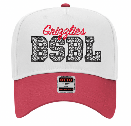 Grizzlies BSBL - Bat & Glove Embroidered Hat