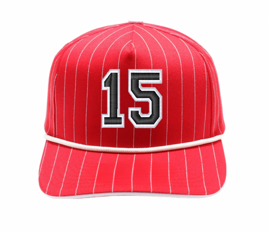 Stampede custom number - pinstripe hat