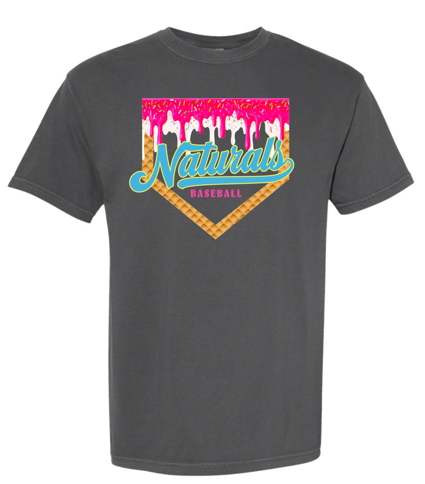NATURALS Baseball drip FRONT & BACK - Custom NAME & NUMBER backside